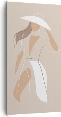 Produktbild von Bild auf Leinwand - Leinwandbild - Einteilig - Minimalismus Frau Buntstift - 65x120cm - Wand Bild - Wanddeko - Wandbilder - Leinwanddruck - Bilder - Wanddekoration - Leinwand bilder - PA65x120-4603