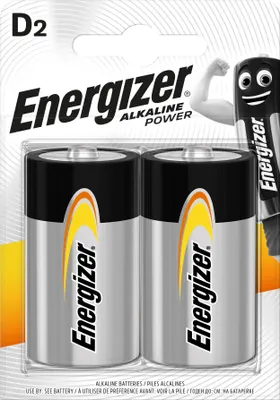 Zdjęcie produktu dla Energizer Alkaline Power, Jednorazowa bateria, D, Alkaliczny, 1,5 V, 2 szt., Cd (kadm), Hg (rtęć)