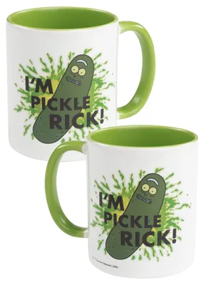Produktbild von Rick and Morty Tasse - I'm Pickle Rick Kaffeetasse Becher Kaffeebecher aus Keramik Weiß/Grün 320 ml