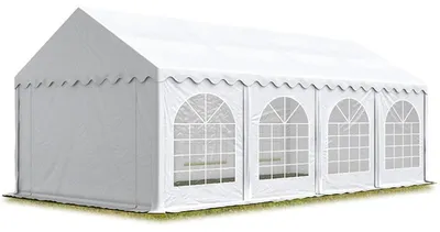 Produktbild von TOOLPORT Hochwertiges Zelt Partyzelt Festzelt 4x8 m PVC weiß wasserdicht schwer entflammbar