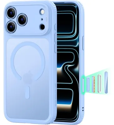 Image de Coque pour iPhone 18 Pro Max / 17 Pro Max, modèle Classic Hybrid de ESR avec MagSafe, couleur bleu clair/gris fumé
