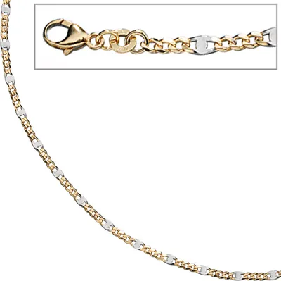 Produktbild von JOBO Steg-Panzerkette 333 Gelbgold massiv 45 cm Gold Kette Halskette Karabiner