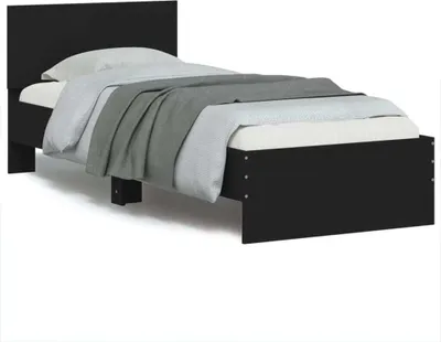 Immagine prodotto di vidaXL Struttura letto con testiera nera 90x190 cm in materiale a base di legno
