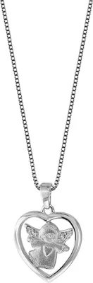 trendor 79046 Silber-Collier Herz mit Engel Anhänger Halskette 1