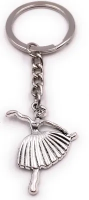 Produktbild von Onwomania Schlüsselanhänger Ballerina Tänzerin Ballett Primaballerina silber Anhänger Keychain