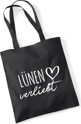 Produktbild von Huuraa Jutebeutel Lünen verliebt 10 Liter Black Baumwolle Tasche Geschenkidee