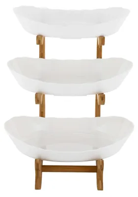 Immagine prodotto di Alzata, legno di bambù, supporto rimovibile, BIANCO