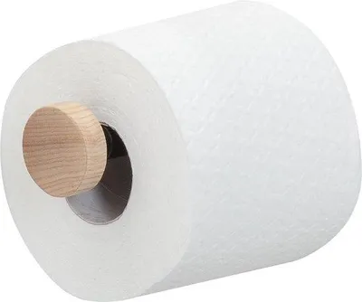Produktbild von Famanu Toilettenpapierhalter aus Edelstahl und Holz - Wandmontage