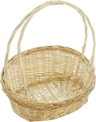 Produktbild von Bügelkorb groß aus Vollweide, weiß Weidenkorb Henkel Geschenk Präsent Deko Korb