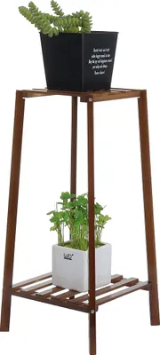 Productafbeelding van MUMAREN 2009TXHJ Plantenbakken van hout, displaystandaard, rek voor opslag, voor binnen- en tuingebruik - Bruin, 3 lagen