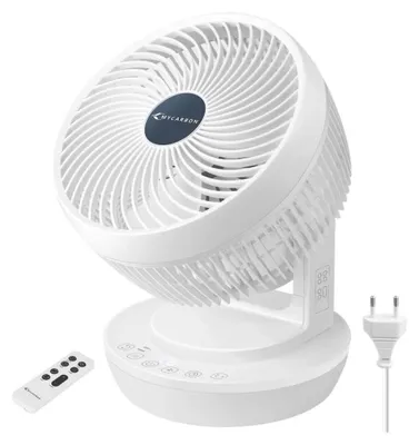 Produktbild von MYCARBON Leiser Ventilator 1800 mł/h mit Fernbedienung, ECO-Modus, 3D-Modus, Oszillation, 4 Geschwindigkeitsstufen, Timer 12 Stunden, Turbo, Luftumwälzung für Büro und Schlafzimmer bis 30 m˛