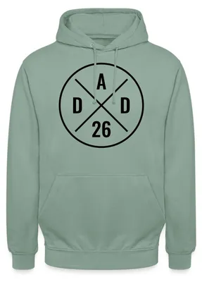 Produktbild von Spreadshirt Dad 2026 Modernes Papa Logo Geschenk Uni Hoodie, L, Graugrün