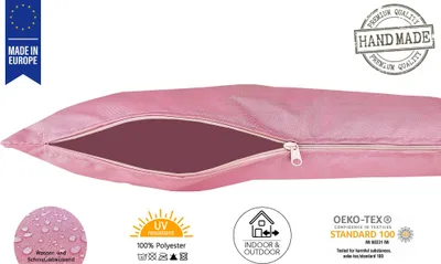 Produktbild von JACK 2er Set 30x50cm Outdoor Kissenhülle Bezug Kissen Hülle Lounge Garten Einfarbig, Farbe:Weinrose