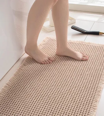 Obrázek produktu pro Protiskuzná rohož do koupelny, barva taupe, omyvatelná, rozměry 60 x 120 cm