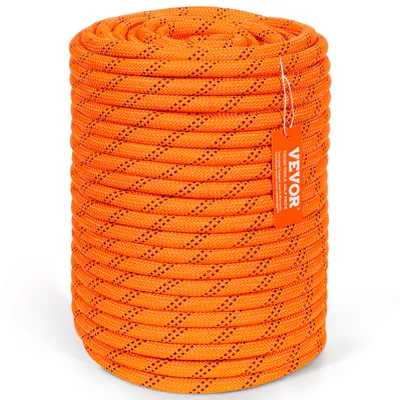 Obrázek produktu pro VEVOR dvojité splétané polyesterové lano, 1,27 cm x 67,7 m, 48 pramenů, pevnost v tahu 3600 kg, outdoorové horolezecké lano, arboristické lano pro horolezectví, kempování, houpání, slaňování, záchranu