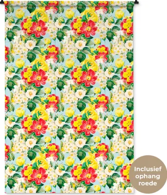Produktbild von MuchoWow® Wandteppich Wandbehang Blumen - Pastell - Farben 120x180 cm Tapisserie Dekoration Wandtuch - Schlafzimmer - Dekorationen für das Haus