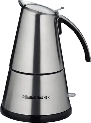 Obrázek produktu pro Rommelsbacher EKO 366/E, Elektrická moka konvička, 365 W, Nerezová ocel