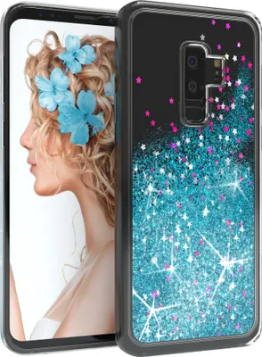 Produktbild von EAZY CASE - Glitzer Hülle kompatibel mit Samsung Galaxy S9 Plus Glitzer Schutzhülle, Soft Case, Backcover Transparent mit Motiv
