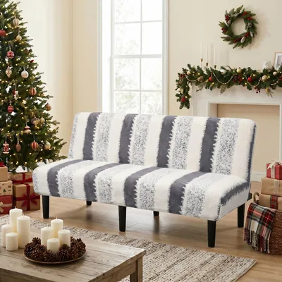 Produktbild von Plüsch-Futonbezug, Armlose Schlafsofabezüge Stretch Samt Futon Couchbezug Dicke weiche Sofa Schonbezug Möbelschutz für 2-3-Sitzer armloses Klappsofa,Grau
