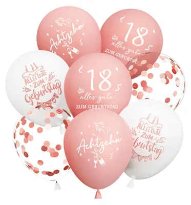 Productafbeelding van Decoratie 18e Verjaardag Meisje 24 Stuks Ballonnen