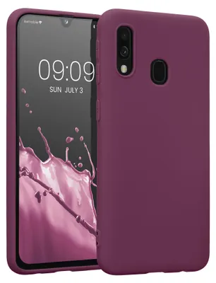Produktbild von kwmobile Handyhülle für Samsung Galaxy A40 Hülle - TPU Case - Kabelloses Laden - Schutzhülle Cover in Bordeaux Violett