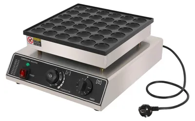 Produktbild von Mini-Pfannkuchen-Maker - SZ-H36 Waffeleisen - 36 Mulden - 950 W - Edelstahl - Antihaftbeschichtung - 50–300 °C - EU-Stecker 220 V - Schwarz
