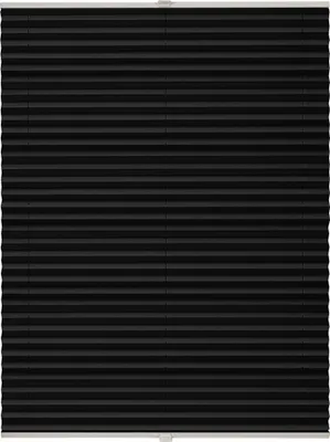 Produktbild von Plissee auf Maß Thermo Basic Klemmfix ohne Bohren Verdunkelnd Farbe: Schwarz, Größe: B): 81-90 cm, H): 201-250 cm