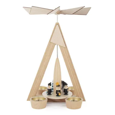 Produktbild von Teelichtpyramide Dorf Seiffen und Kurrende bunt BxHxT 20x29x20cm NEU