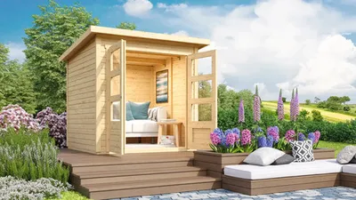 Produktbild von Gartenhaus Karibu Minna 2 212 x 210 cm natur