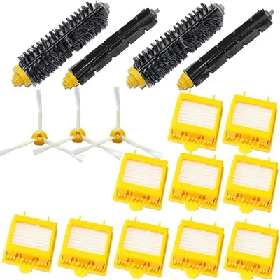 Image de Le kit d'accessoires pour aspirateur comprend la brosse principale en poils la brosse principale en caoutchouc la brosse latérale et le filtre Hepa remplacement pour iRobot Roomba 700 série 760 770 780 790