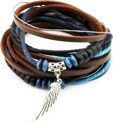 Produktbild von axy Echtlederarmband Lederarmband Wickelarmband Armband für Herren Damen Männer Armschmuck