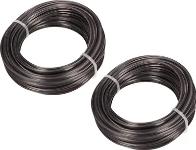 Two spools of black trimmer line are shown against a white background.