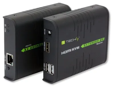 Obrázok produktu pre Techly IDATA HDMI-KVM2 KVM extender vysielač a prijímač
