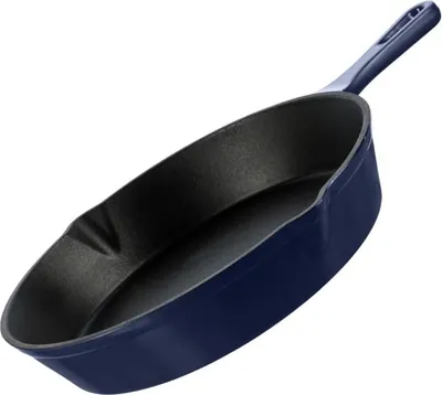 Zdjęcie produktu dla Emaliowana patelnia żeliwna - Patelnia do wszystkich źródeł ciepła - 25 cm - Niebieski - Żeliwo