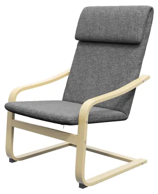 Produktbild von HOMCOM Relaxsessel Ruhesessel mit Armlehne Leinenbezug Holzgestell Grau
