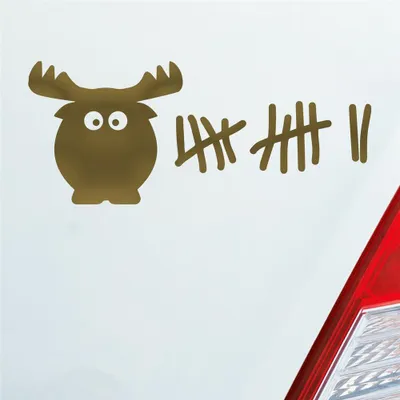 Produktbild von Auto Aufkleber Elch Liste Kills Drive Fast Strichliste 6x15 cm Gold Sticker Heckscheibenaufkleber