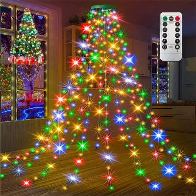 Lichtkette für Weihnachtsbaum, 2 m, 200 LEDs, IP44, mehrfarbig
