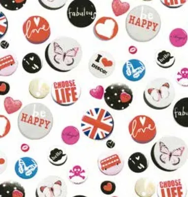 Produktbild von Klebefolie - Möbelfolie Buttons bunt - 45 cm x 200 cm Nachbildungfolie