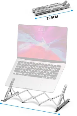 Obrázek produktu pro Stojan na notebook a tablet z hliníkové slitiny, přenosný, skládací, kompaktní