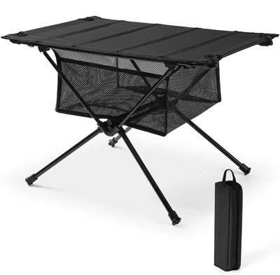 Image de Table pliante pour camping avec filet et sac de transport – Idéale pour les activités de plein air (60 x 40 x 39,5 cm)