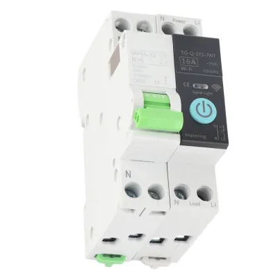 Obrázok produktu pre 1P + N inteligentný istič WiFi, 1P + N istič WiFi, časový diaľkový ovládač WiFi, súprava ističov WiFi, časový istič, istič