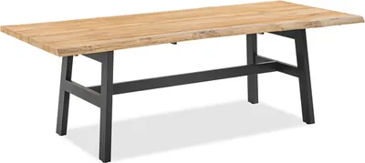 Produktbild von Gartentisch Tavox 240x95 Tischplatte Teak Baumkante Gestell Steg Alu Anthrazit
