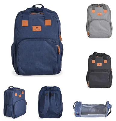 Produktbild von Cangaroo Kinderwagentasche Liana 2 in 1 Rucksack Babybett Reißverschluss Clips blau