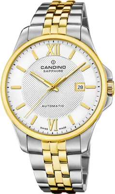 Produktbild von Candino Herren Analog Uhr Automatik Luxus Edelstahl Armbanduhr silber gold UC4769/1