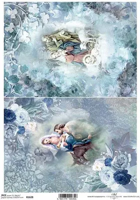 Image de ITD Papier de riz Decoupage Papier de bricolage Soft Paper Serviettentechnik, Mary Joseph R1628