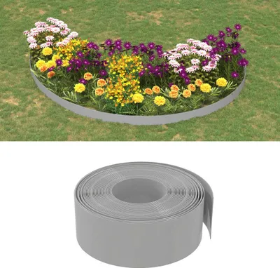 Produktbild von The Living Store Rasenkanten 5 Stk. Grau 10 m 20 cm Polyethylen