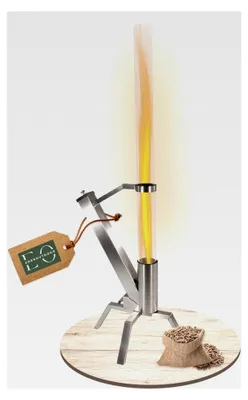 Produktbild von Edelstahl-Pelletfackel mit Glasröhre, Feuersäule mit ca. 75 Minuten Brenndauer, dekoratives Pelletfeuer für Garten und Terrasse, wetterfestes Terrassenfeuer für gemütliche Abende