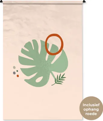 Produktbild von MuchoWow® Wandteppich Wandbehang Blatt - Pflanzen - Pastell 120x180 cm Tapisserie Dekoration Wandtuch - Schlafzimmer - Dekorationen für das Haus