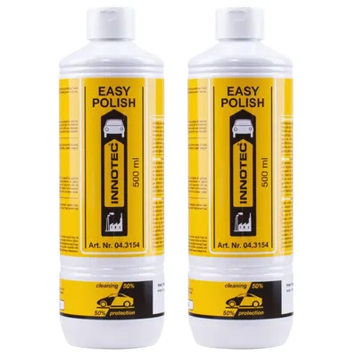 Immagine prodotto di 2 confezioni di INNOTEC Easy Polish da 500 ml – detergente per vernici e lucidante protettivo tutto in uno – rimuove sporco, graffi lievi, macchie d'acqua e impurità