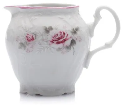Produktbild von Thun 1794 Milchkännchen, Tschechisches Porzellan, Bernadotte, 250 ml, rosa, rosa Streifen, Thun